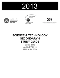 SCIENCE & TECHNOLOGY SECONDARY 4 STUDY GUIDE