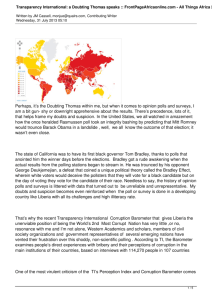 Transparency International: a Doubting Thomas