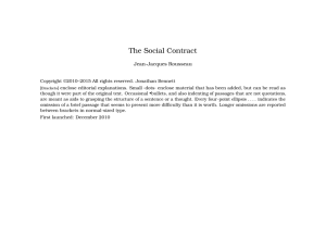 The Social Contract - Early Modern Texts