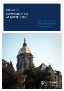 BUSINESS COMMUNICATION AT NOTRE DAME