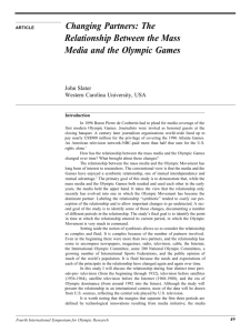 The Relationship Between the Mass Media and the Olympic Games
