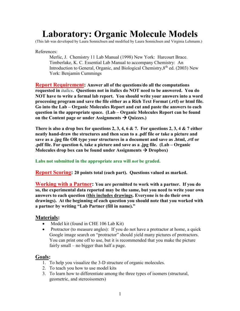 organic chemistry lab report introduction example