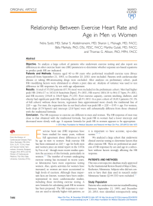 Relationship Between Exercise Heart Rate and Age in Men vs Women