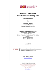 Executive Summary for: No Child Left Behind: Where Does the