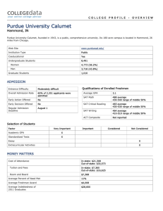 Purdue University Calumet College Profile Print Version
