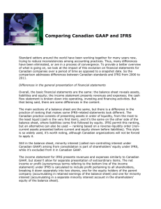 Comparing Canadian GAAP and IFRS