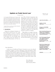 Update on Trade Secret Law