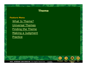 What Is Theme? Universal Themes Finding the Theme Making a