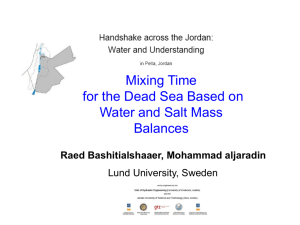 The Dead Sea Future Elevation Based on Water and Salt Mass