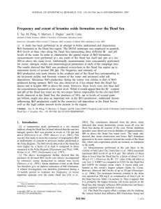 Frequency and extent of bromine oxide formation over the Dead Sea