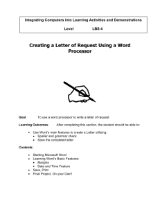 Creating a Letter of Request Using a Word Processor