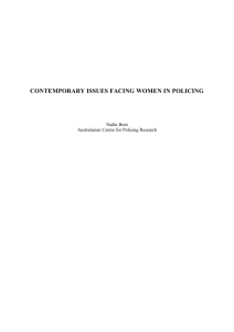 Contemporary Issues Facing Women in Policing