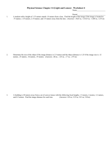 Physical Science Chapter 14 (Light and Lenses) Worksheet 4