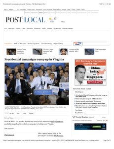 Presidential campaigns ramp up in Virginia