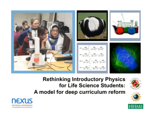 Rethinking Introductory Physics for Life Science Students: A model