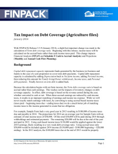 Tax Impact on Debt Coverage (Agriculture files)
