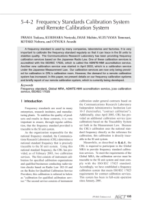 Frequency Standards Calibration System and Remote