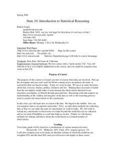 Stats 10: Introduction to Statistical Reasoning