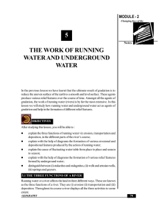 Lesson 5. The work of running water and underground water