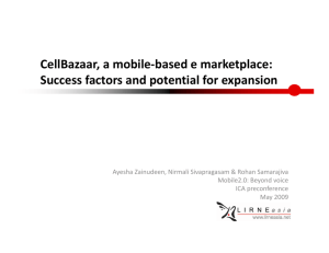 CellBazaar, a mobile-based e marketplace