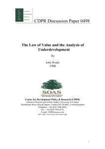 The Law of Value and the Analysis of Underdevelopment