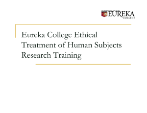 Eureka College Ethical Treatment of Human Subjects Research