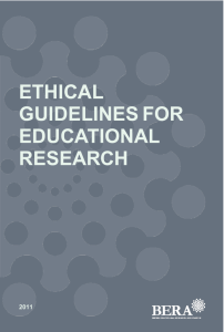 BERA Ethical Guidelines for Research Degrees