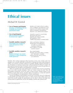 Ethical issues - Second year psychology 2014