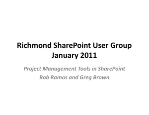 Project Management in SharePoint-January 2011