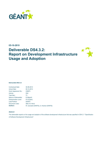 Report on Development Infrastructure Usage and Adoption