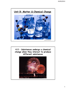 Unit B: Matter & Chemical Change C