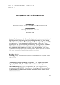 Foreign Firms and Local Communities
