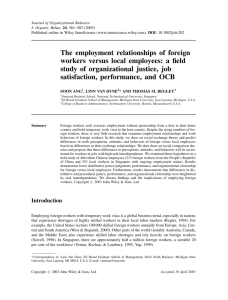 The employment relationships of foreign workers versus local