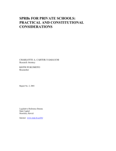 SPRBs for private school: practical and constitutional considerations