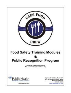 Food Safety Training Modules & Public Recognition Program