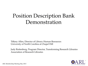 Position Description Bank Demonstration