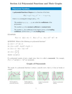 PDF Section 3.2 Polynomial Functions and Their Graphs