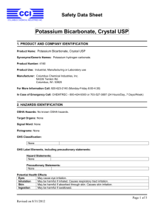 Potassium Bicarbonate, Crystal USP