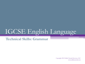 IGCSE English Language - Eddis Tutorial Services