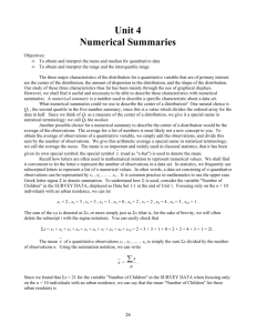 Unit 4 Numerical Summaries