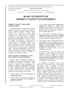 basic elements of product safety engineering