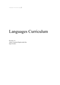 Language Curriculum for 2013-2014