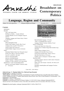 Language, Region and Community - Anveshi – Research Centre for