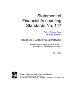 Statement of Financial Accounting Standards No. 147