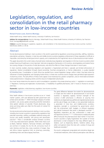 Legislation, regulation, and consolidation in the retail pharmacy