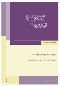 The Arts in a Time of Recession - Institute for Innovation in Social