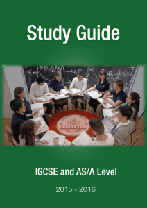 IGCSE and AS/A Level - Cambridge School of Bucharest