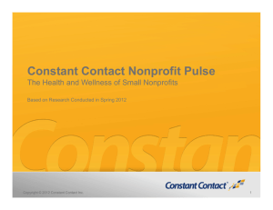 CoNSTANT CONTACT NONPROFIT PULSE ~ THE HEALTH AND