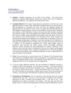 Civil Procedure I - Fall 2014 - Syllabus