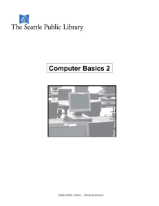 Cpmputer Basics 2 - Seattle Public Library